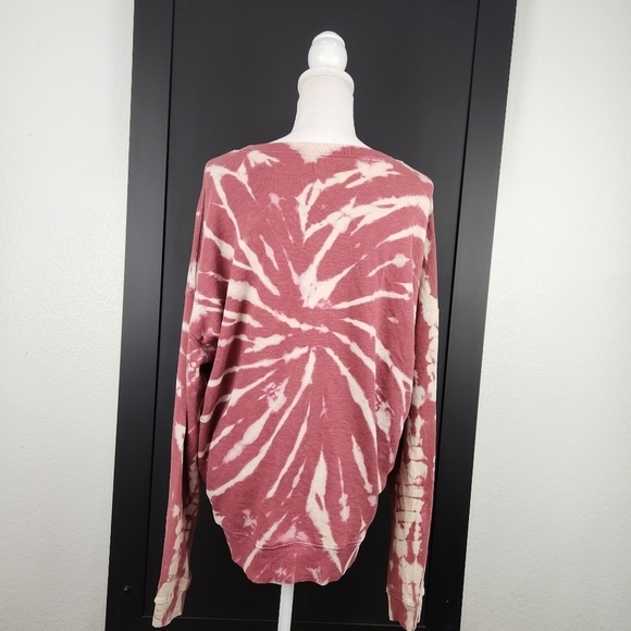Nwt Kickoff Shop Women’s Tie Dye Sweatshirt Rusty Red Snap Buttons Sz XL - Picture 6 of 9